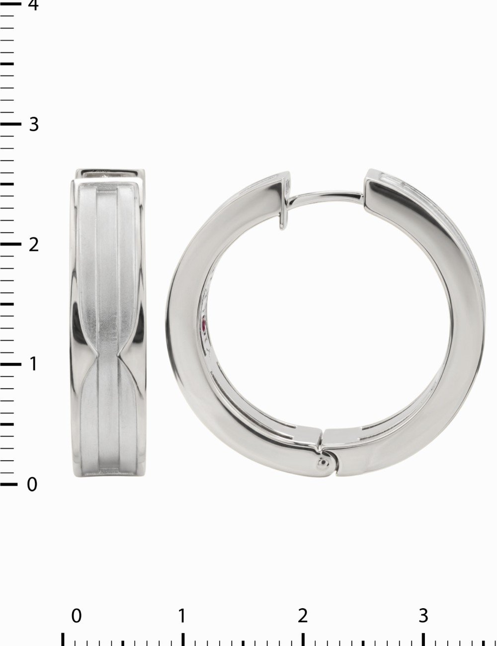 Серьги из белого золота c рубином