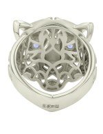 Кольцо из белого золота c сапфиром и рубином