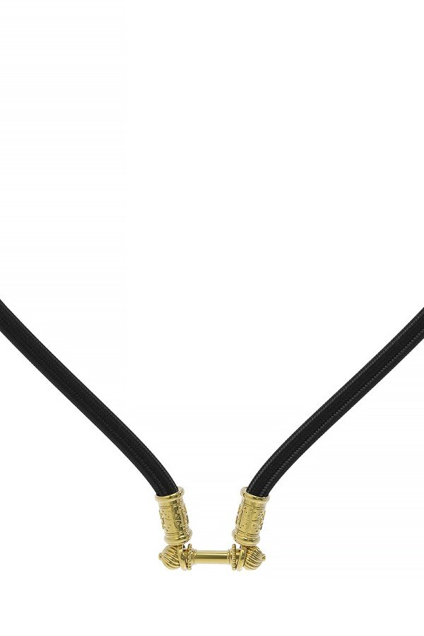 Шнурок шёлковый из лимонного золота c шёлковым шнурком