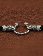 Шнурок шёлковый из белого золота c шёлковым шнурком