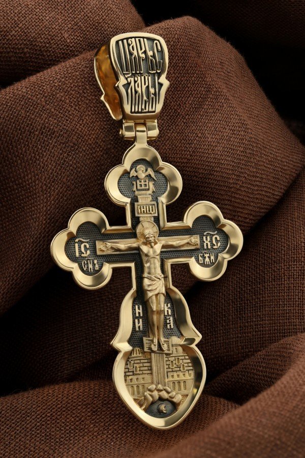 Крест из лимонного золота 585 пробы