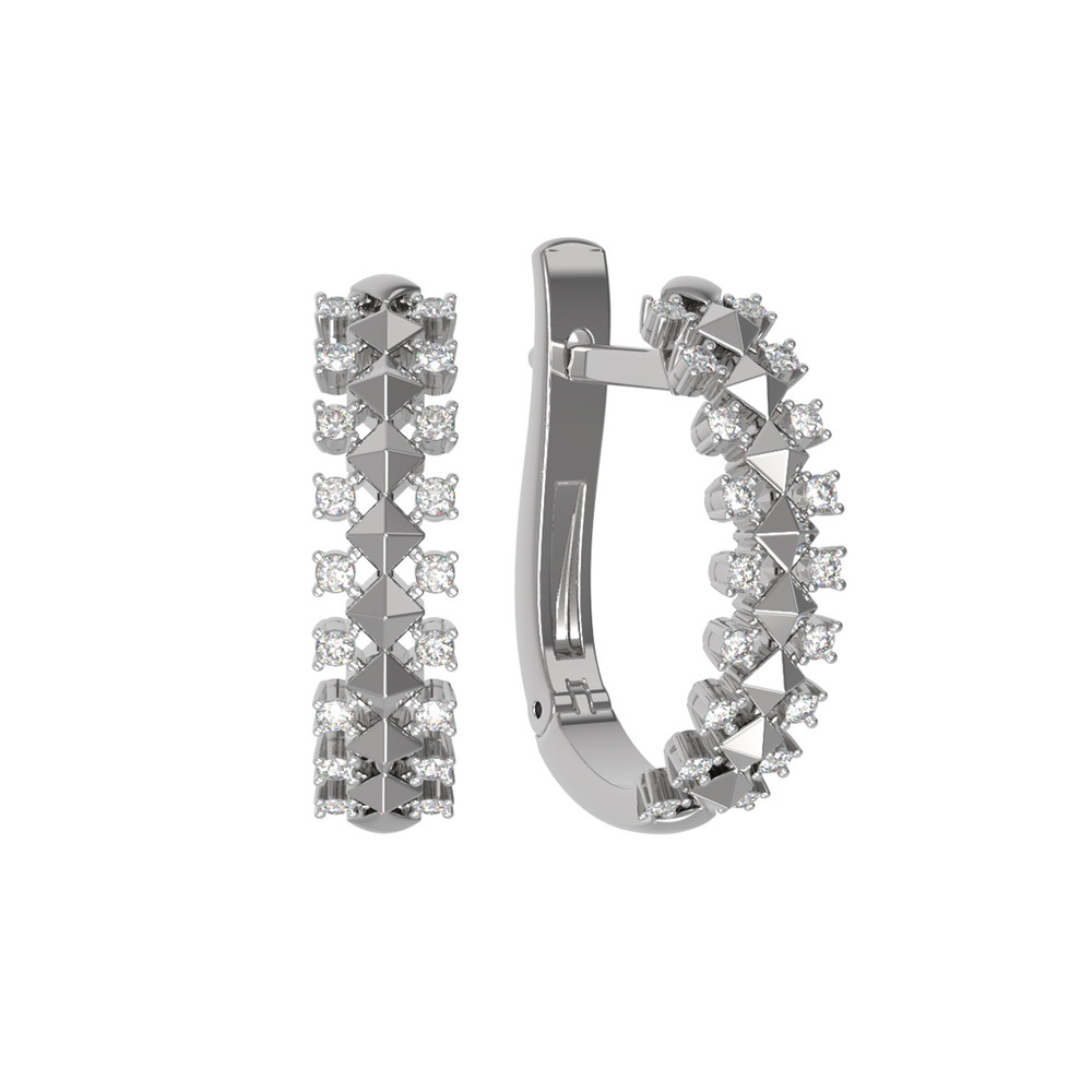 Серьги из белого золота c бриллиантами