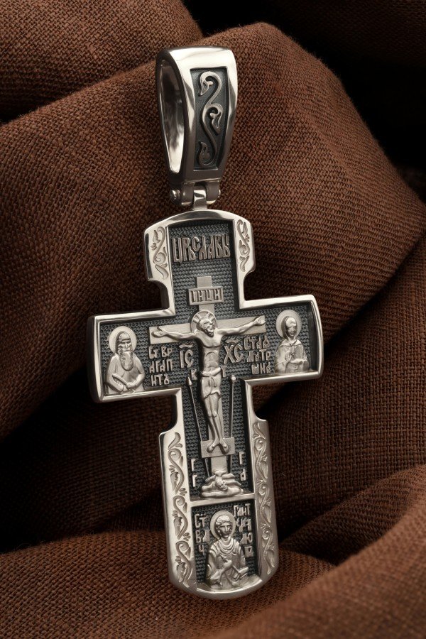 Крест из белого золота 585 пробы