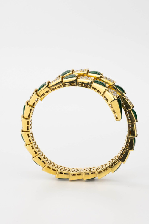 Браслет из лимонного золота c бриллиантами и малахитом