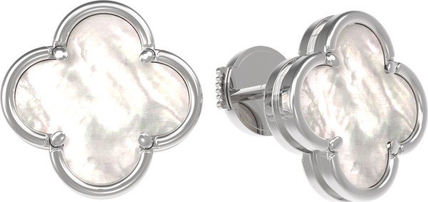 Серьги из белого золота c перламутром