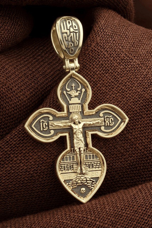 Крест из лимонного золота 585 пробы