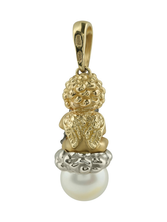 Подвеска из лимонного золота c жемчугом