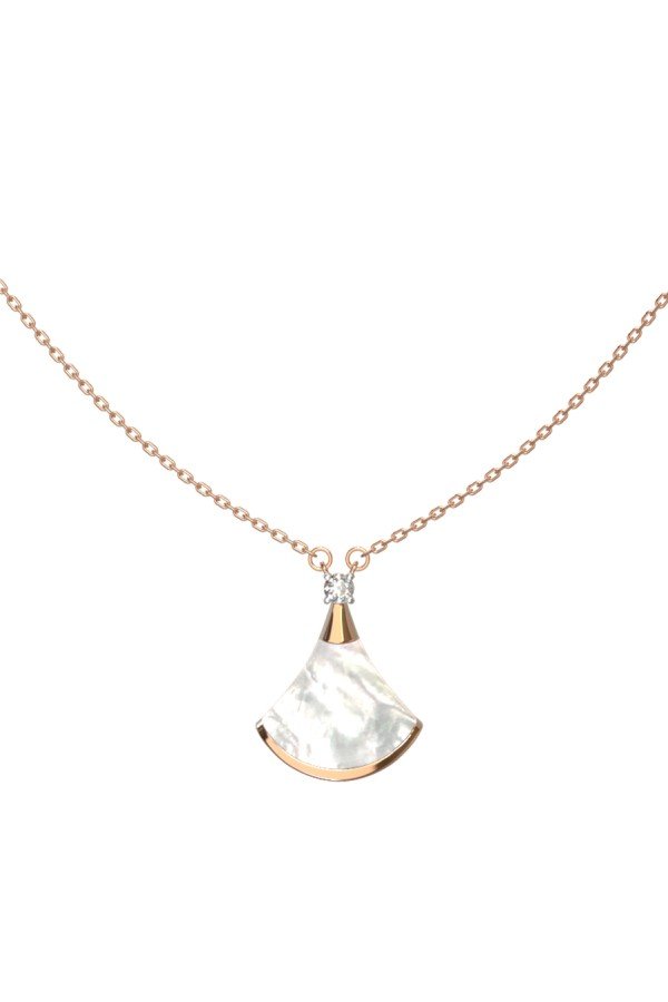 Колье из золота c бриллиантами и перламутром