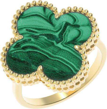 Кольцо из лимонного золота c малахитом