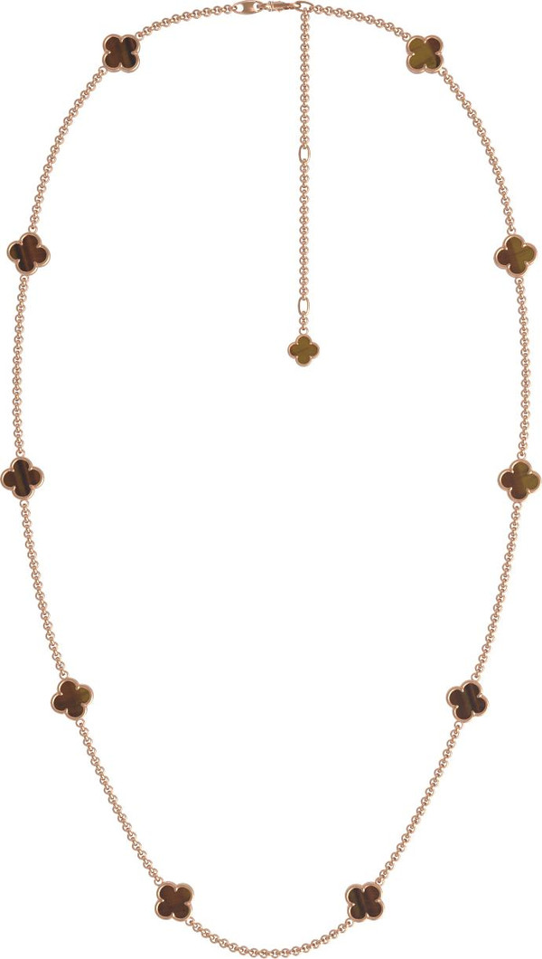 Колье из золота c тигровым глазом