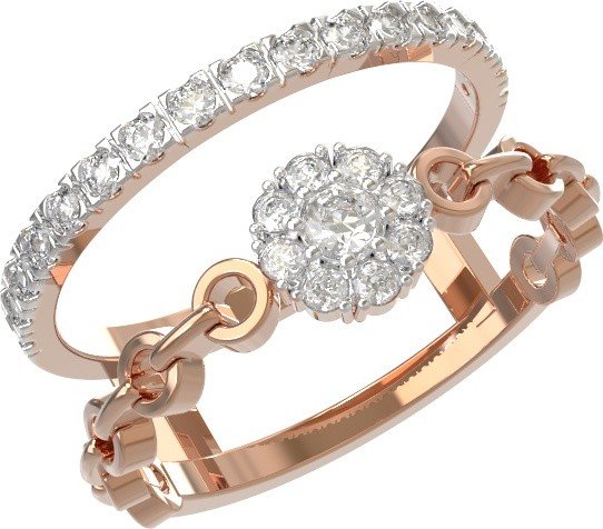 Кольцо из золота 585 пробы c бриллиантами