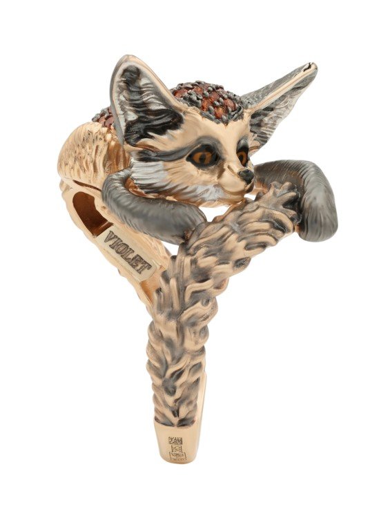 Кольцо из золота c эмаль и фианитом