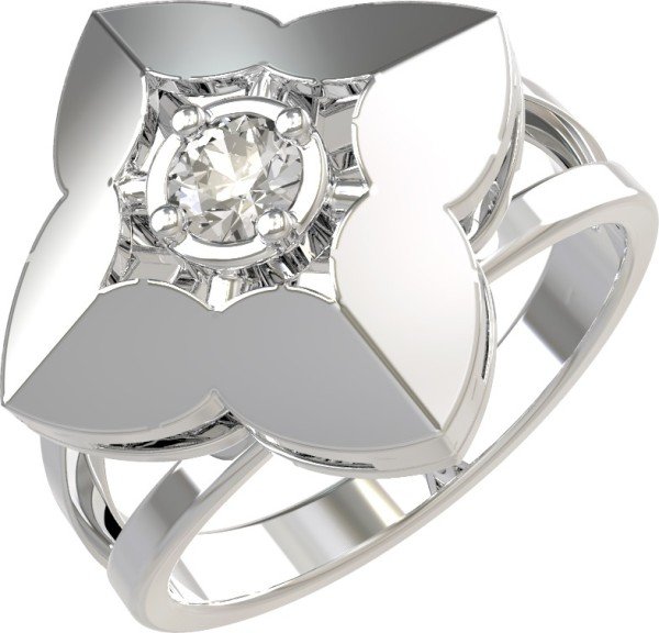 Кольцо из белого золота 585 пробы c бриллиантами