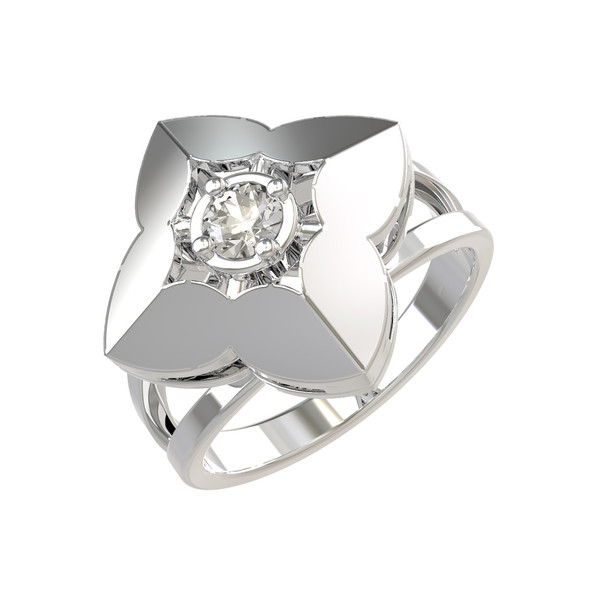 Кольцо из белого золота c бриллиантами