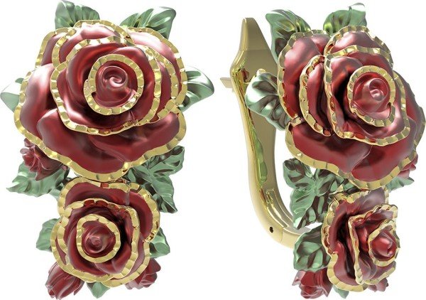 Серьги из лимонного золота