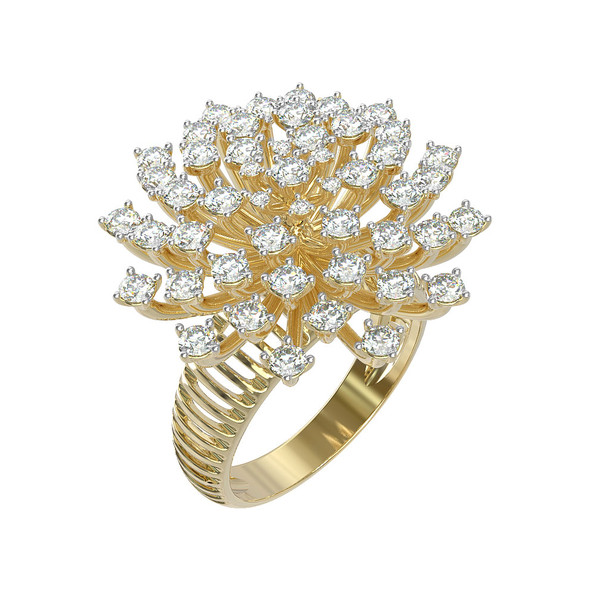 Кольцо из лимонного золота c бриллиантами