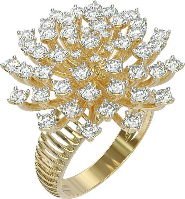 Кольцо из лимонного золота c бриллиантами