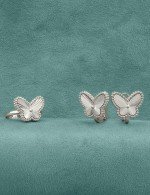 Серьги из белого золота c рубином