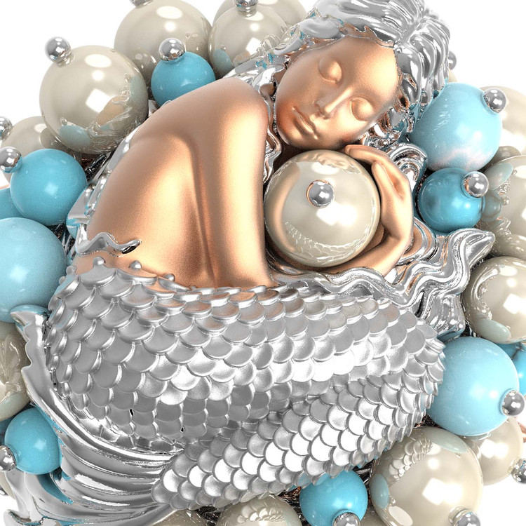 Кольцо из золота c жемчугом и бирюзой