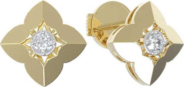 Серьги из лимонного золота c бриллиантами