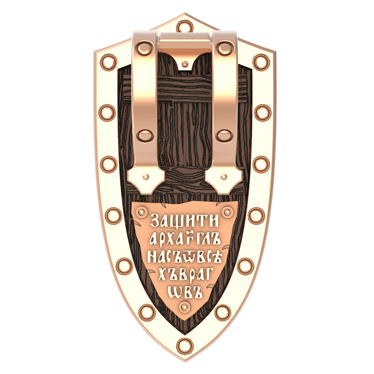 Образок из золота c эбеновым деревом