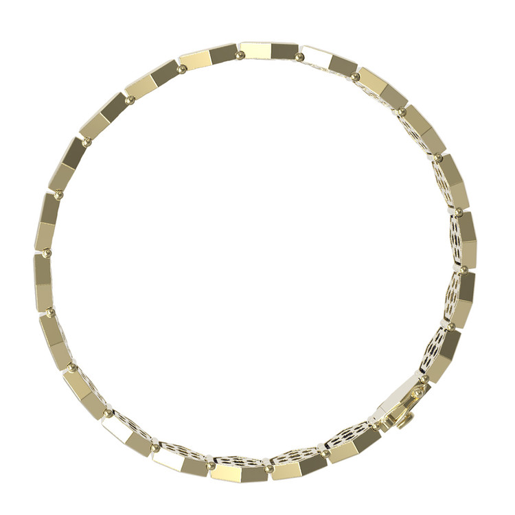 Браслет из лимонного золота c лазуритом и перламутром