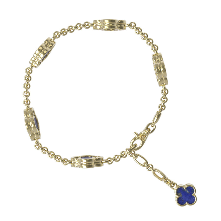 Браслет из лимонного золота c лазуритом