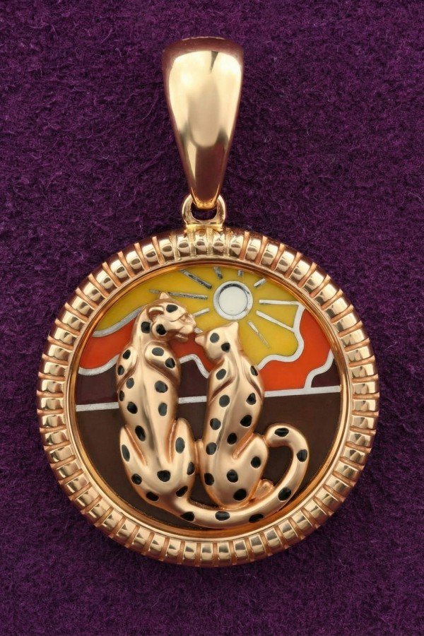 Подвеска из золота 585 пробы c эмалью