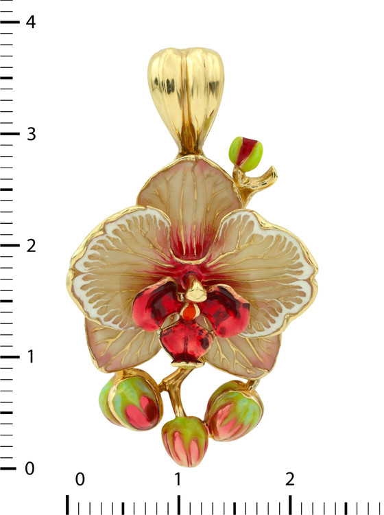 Подвеска из лимонного золота c эмаль