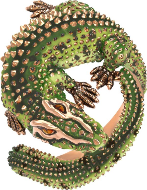 Кольцо из золота c эмалью