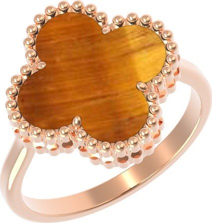 Кольцо из золота 585 пробы c тигровым глазом