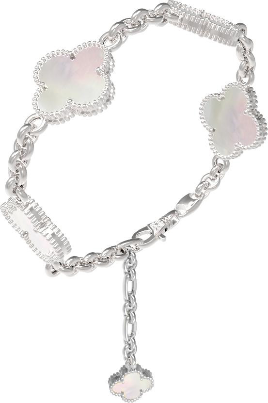 Браслет из белого золота c перламутром