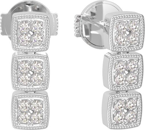 Серьги из белого золота c бриллиантами