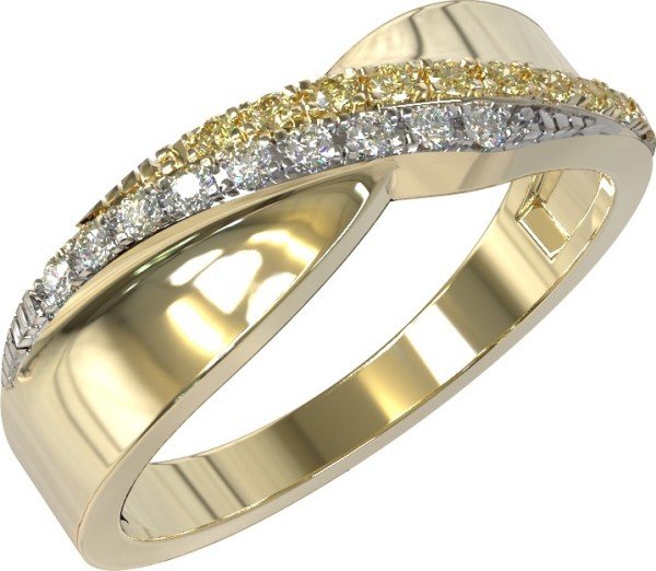 Кольцо из лимонного золота c бриллиантами