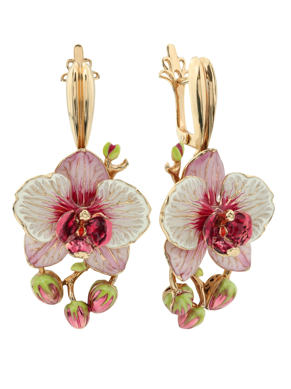 Серьги из золота c эмаль