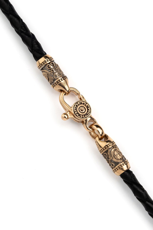 Шнурок кожаный из золота c кожаным шнурком