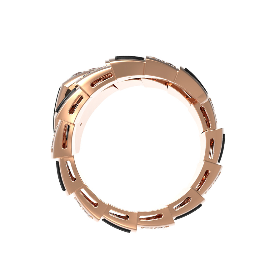 Кольцо из золота c бриллиантами и ониксом