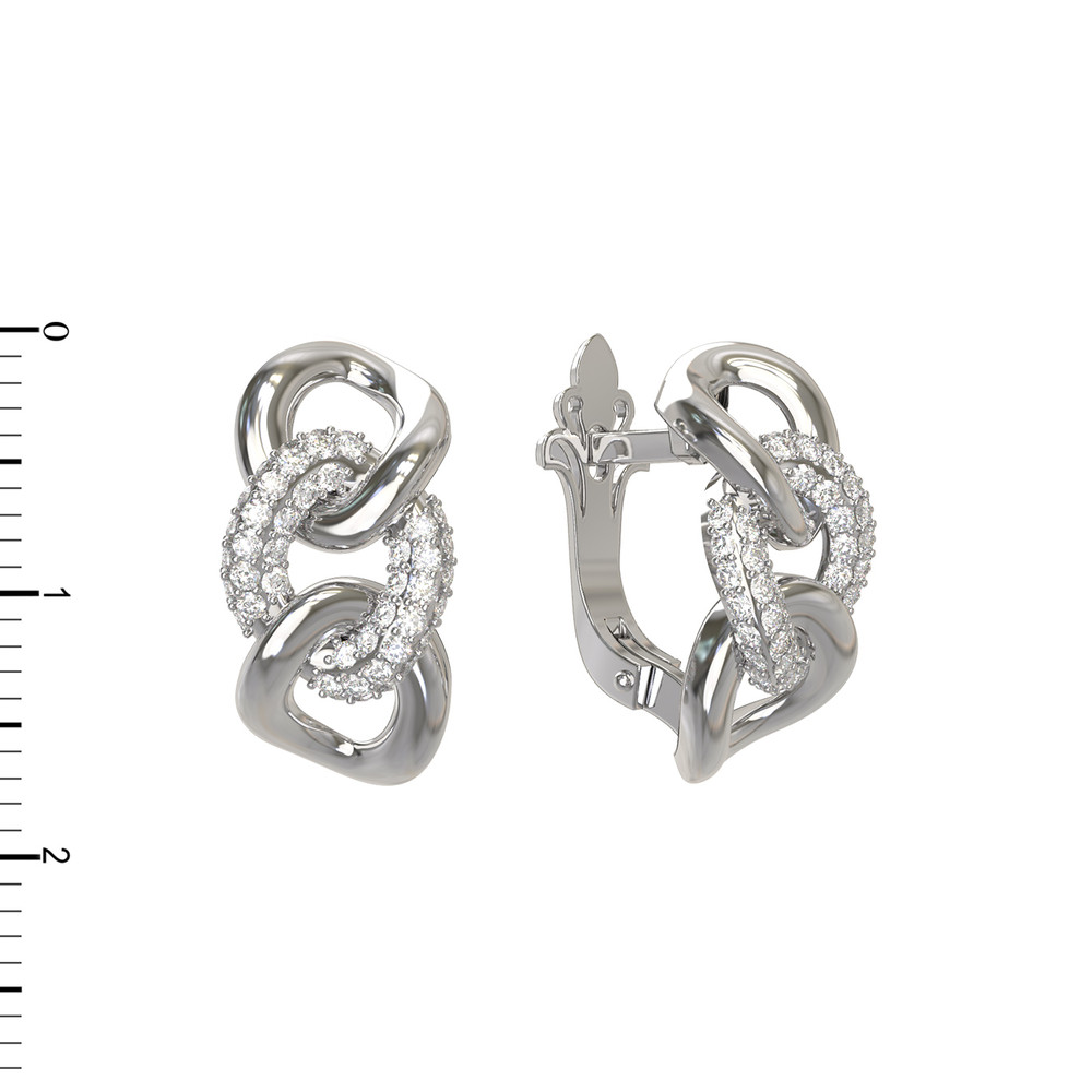 Серьги из белого золота c бриллиантами