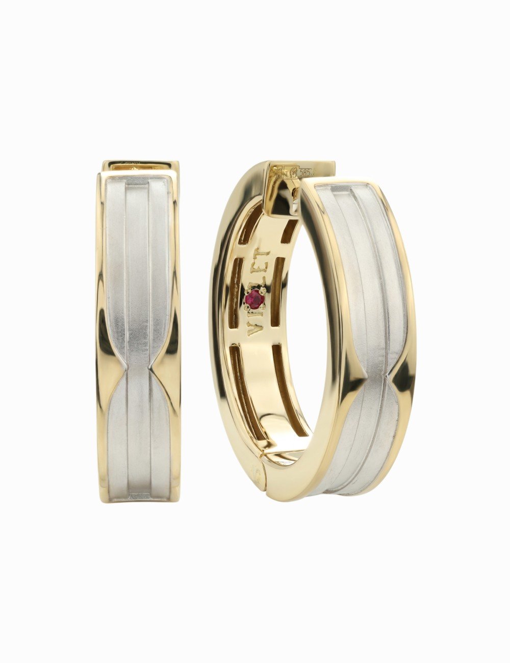 Серьги из лимонного золота c рубином
