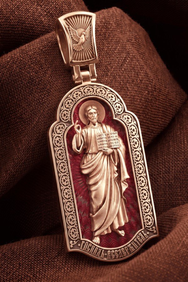 Образок из золота c эмалью