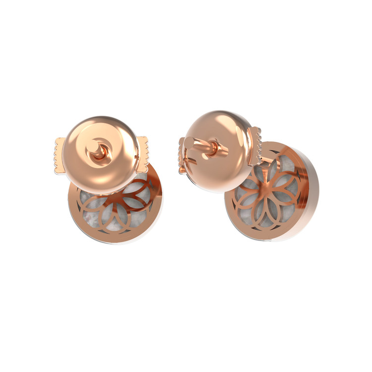 Серьги из золота c бриллиантами и перламутром