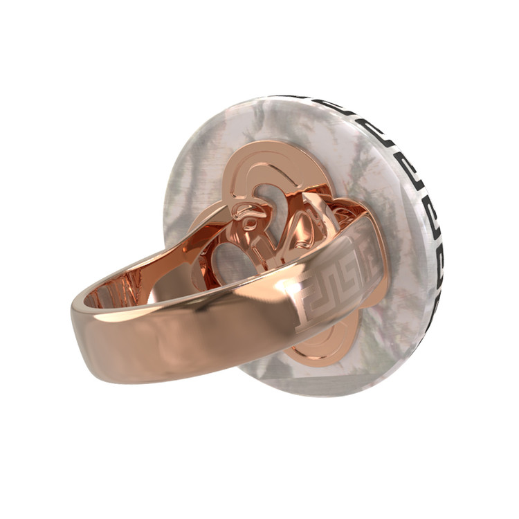 Кольцо из золота c эмаль и перламутром