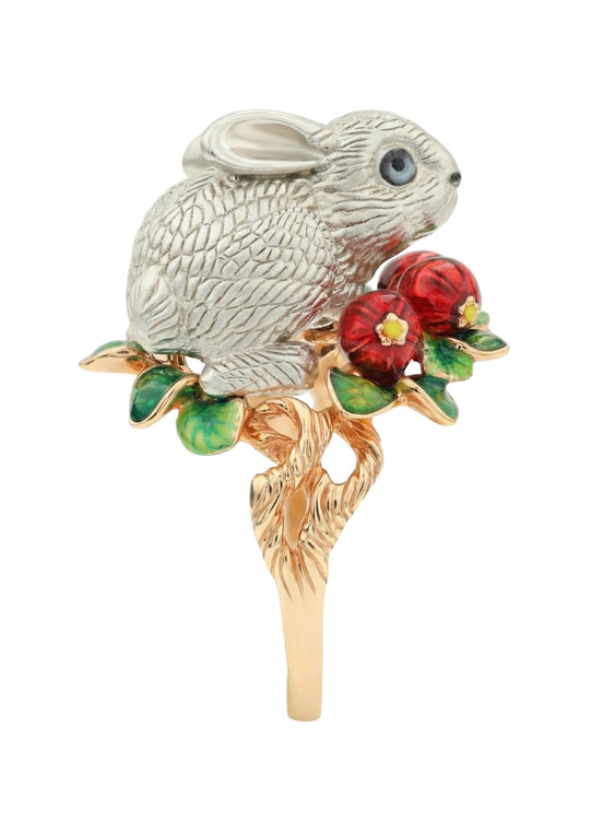 Кольцо из золота c эмаль