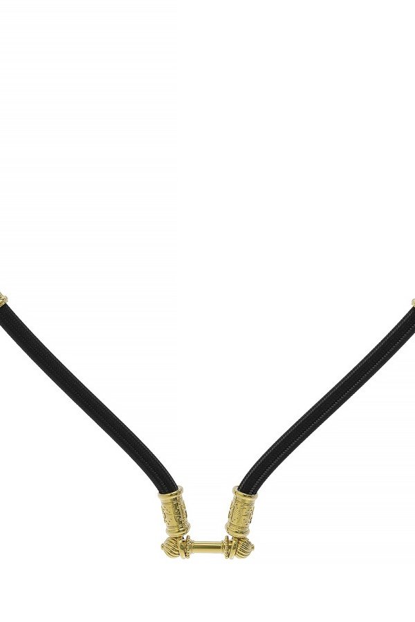 Шнурок шёлковый из лимонного золота c шёлковым шнурком