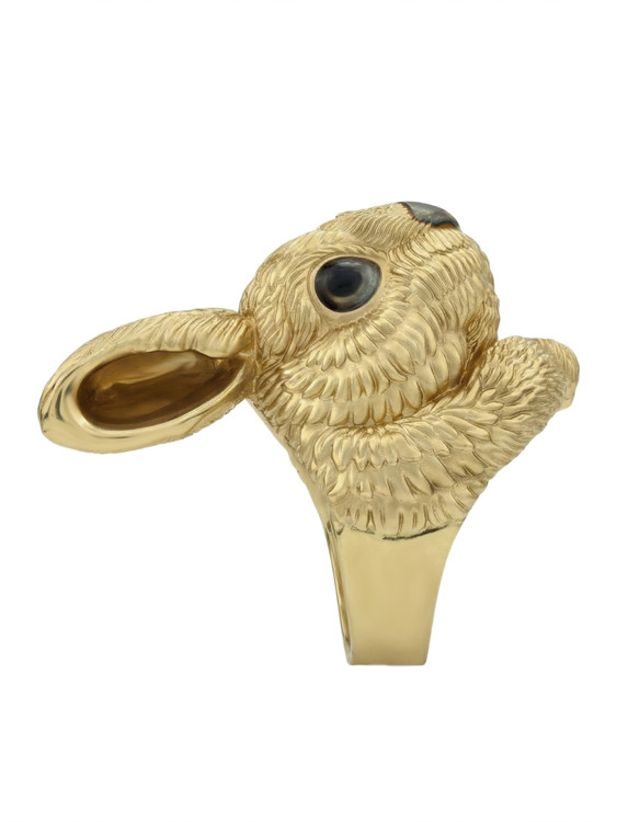 Кольцо из лимонного золота c эмаль