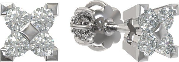 Серьги из белого золота c бриллиантами