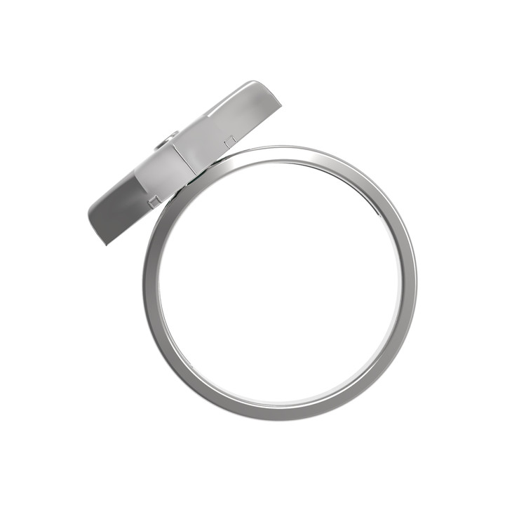 Кольцо из белого золота c бриллиантами и бирюзой