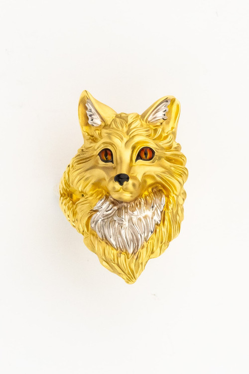 Кольцо из лимонного золота c эмаль