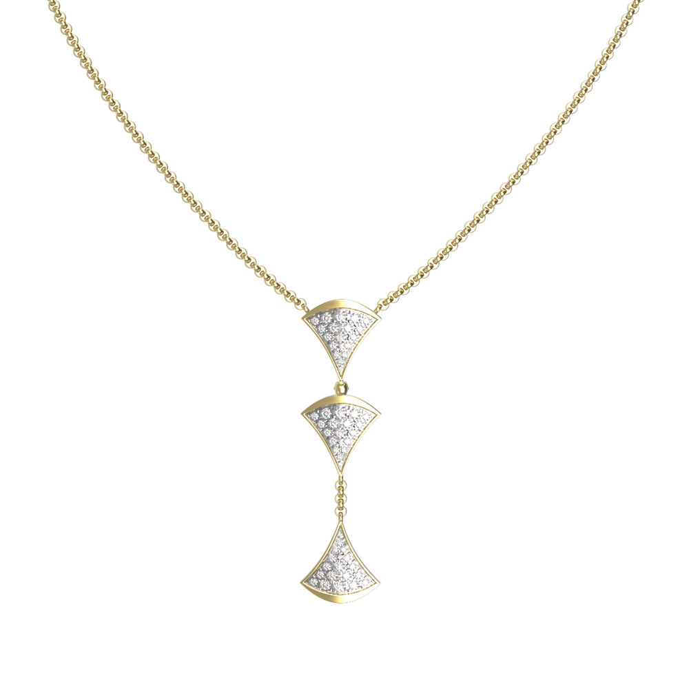 Колье из лимонного золота c бриллиантами