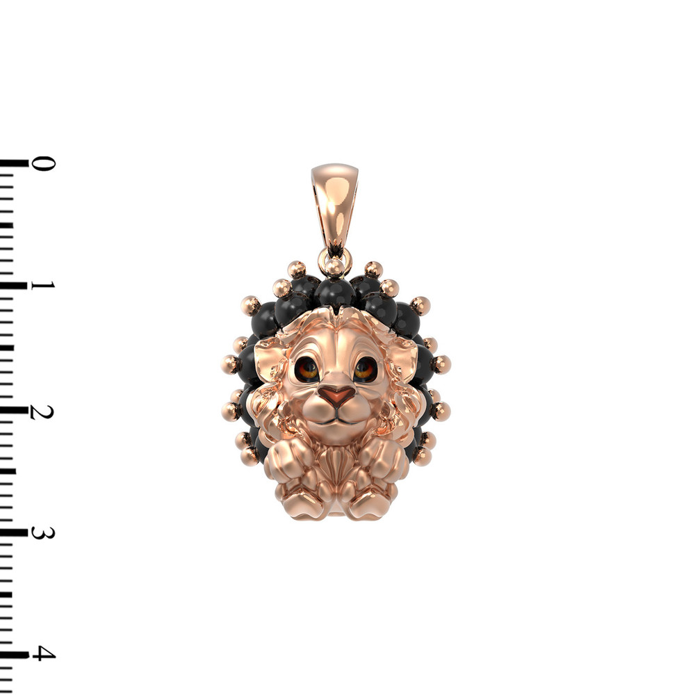 Подвеска из золота c эмаль и ониксом